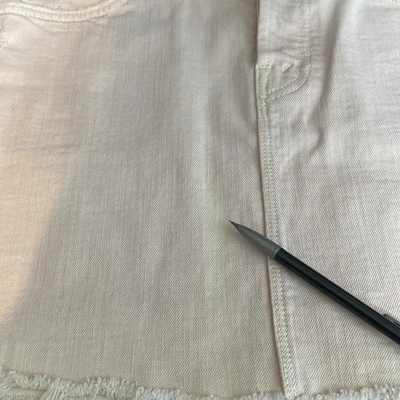 Mother Superior The Vagabond Mini Fray Denim Skirt in Soft Pink - Size 24 - Picture 11 of 12